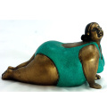 Hot sale bronze fat lady yoga sculpture